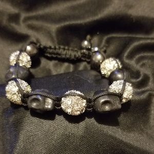 Black Skeleton/Crystal Stone Shalimar Bracelet